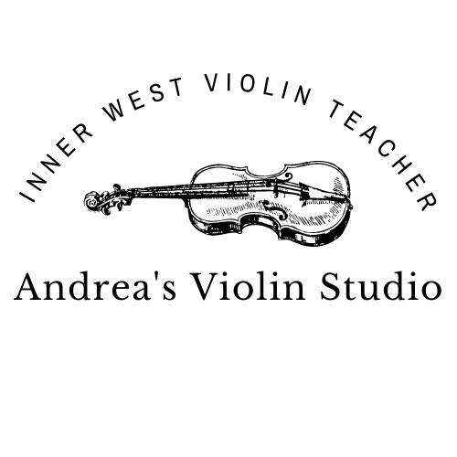 Tanned skinned violin teacher in a white top, holding a violin